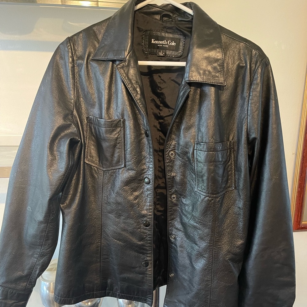 Kenneth Cole black leather jacket.